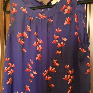 Sleeveless loft mixed media top